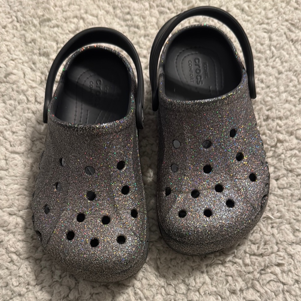 Crocs Kids Glitter Clogs - Black